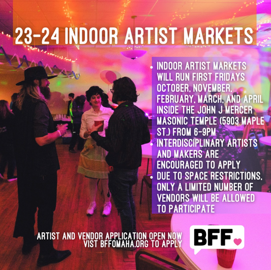 BFF First Friday INDOOR Artist Market - HALF TABLE (5') Vending